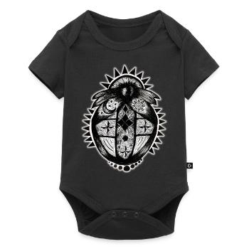 Motanka noir. Poupée nationale ukrainienne - Body à manches courtes Premium Bébé - noir - Devant