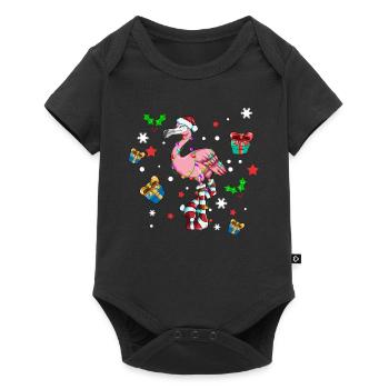 Pyjama de Noël Décoration de Noël Flamingo Kids - Body à manches courtes Premium Bébé - noir - Devant