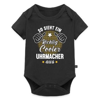 So Sieht Ein Richtig Cooler Uhrmacher aus - Baby Premium Kurzarmbody - Schwarz - Vorne