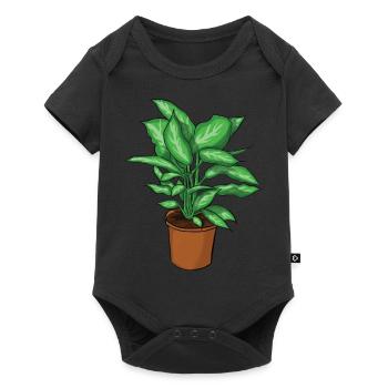 Potted plant - Baby Premium short-sleeve bodysuit - black - Front