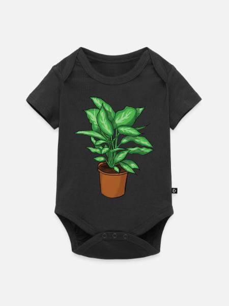 Topfpflanze - Baby Premium Kurzarmbody - Schwarz