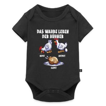 Landwirt Wahre Leben der Hühner Hühnerliebhaber - Baby Premium Kurzarmbody - Schwarz - Vorne