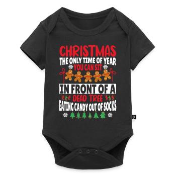 Noël la seule période de l’année où vous pouvez vous asseoir - Body à manches courtes Premium Bébé - noir - Devant