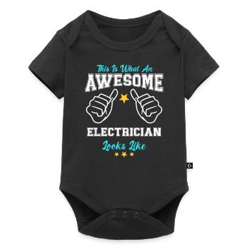 This Is What An Awesome Electrician Looks Like - Baby Premium short-sleeve bodysuit - black - Front