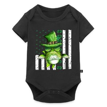 Vacances St Patrick Costume Déguisement Pêcheur - Body à manches courtes Premium Bébé - noir - Devant