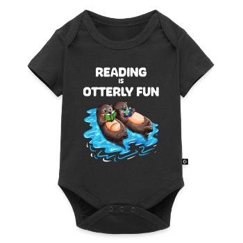 Deux loutres mignonnes aiment lire Les enseignants aiment apprendre - Body à manches courtes Premium Bébé - noir - Devant