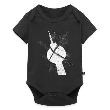 Berlin Germany City Skyline Font Grunge - Baby Premium short-sleeve bodysuit - black - Front