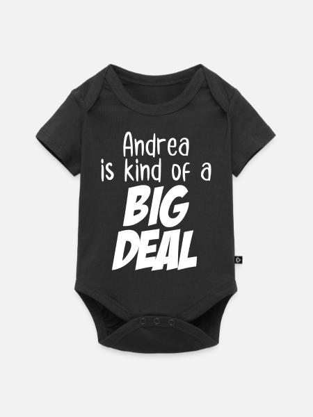 Andrea ist eine große Sache - Baby Premium Kurzarmbody - Schwarz