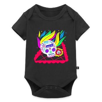 Crâne mexicain - Body à manches courtes Premium Bébé - noir - Devant