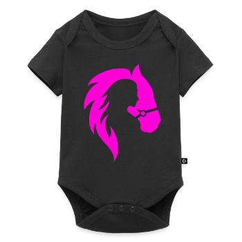 Cheval & Femme Yoga SPORT Tshirt d'anniversaire - Body à manches courtes Premium Bébé - noir - Devant