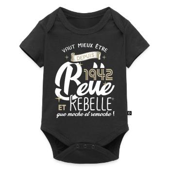 anniversaire 80 ans fille belle et rebelle 1942 - Body à manches courtes Premium Bébé - noir - Devant