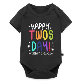Happy Twosday 2.22.22 Mathématiciens colorés de deux jours - Body à manches courtes Premium Bébé - noir - Devant