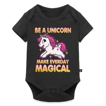 Sei ein Einhorn - Baby Premium Kurzarmbody - Schwarz - Vorne