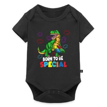 Born to be Special Children's Puzzle Dino Autism - Baby Premium short-sleeve bodysuit - black - Front