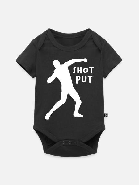 Kugelstoßen Design Geschenk - Baby Premium Kurzarmbody - Schwarz