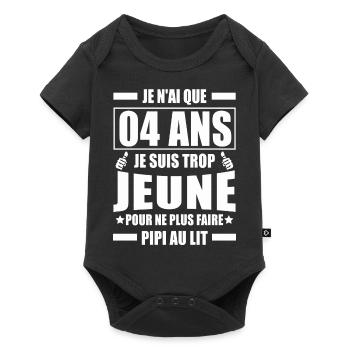J'ai 04 ans / anniversaire 04 ans - Body à manches courtes Premium Bébé - noir - Devant