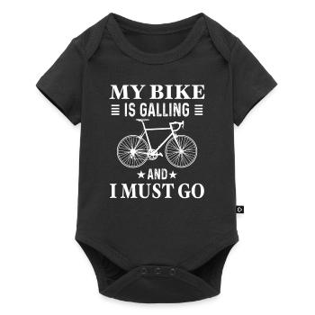 My Bike Is Calling And I Must Go Funny BIKE - Baby Premium short-sleeve bodysuit - black - Front