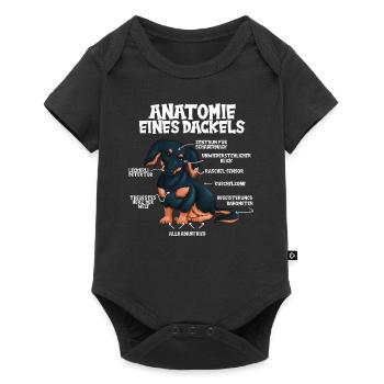 Lustig Hund Kostüm Anatomie Dackel Hundeliebhaber - Baby Premium Kurzarmbody - Schwarz - Vorne