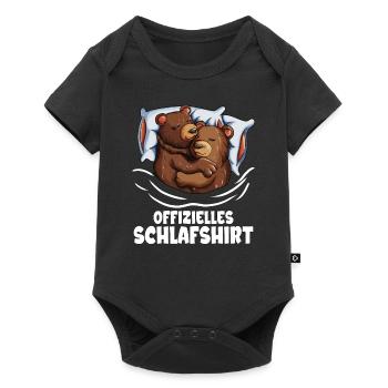 Offizielles Schlafshirt Bärchen Paar Bären Babybär - Baby Premium Kurzarmbody - Schwarz - Vorne