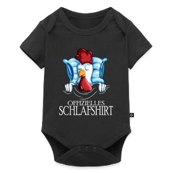 Huhn Hühner Offizielle Schlafkleidung Schlafanzug - Baby Premium Kurzarmbody - Schwarz - Vorne