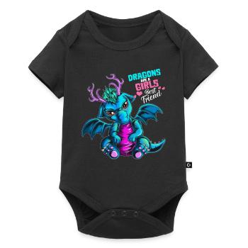 Dragons are a girl's best friend - Baby Premium short-sleeve bodysuit - black - Front