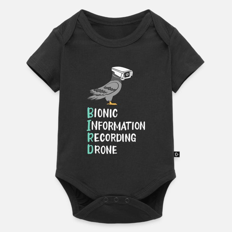 Les oiseaux ne sont pas réels - Body à manches courtes Premium Bébé - noir