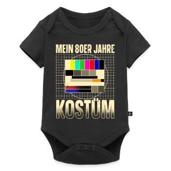 Mein 80er Jahre Kostüm Testbild Sendepause - Baby Premium Kurzarmbody - Schwarz - Vorne