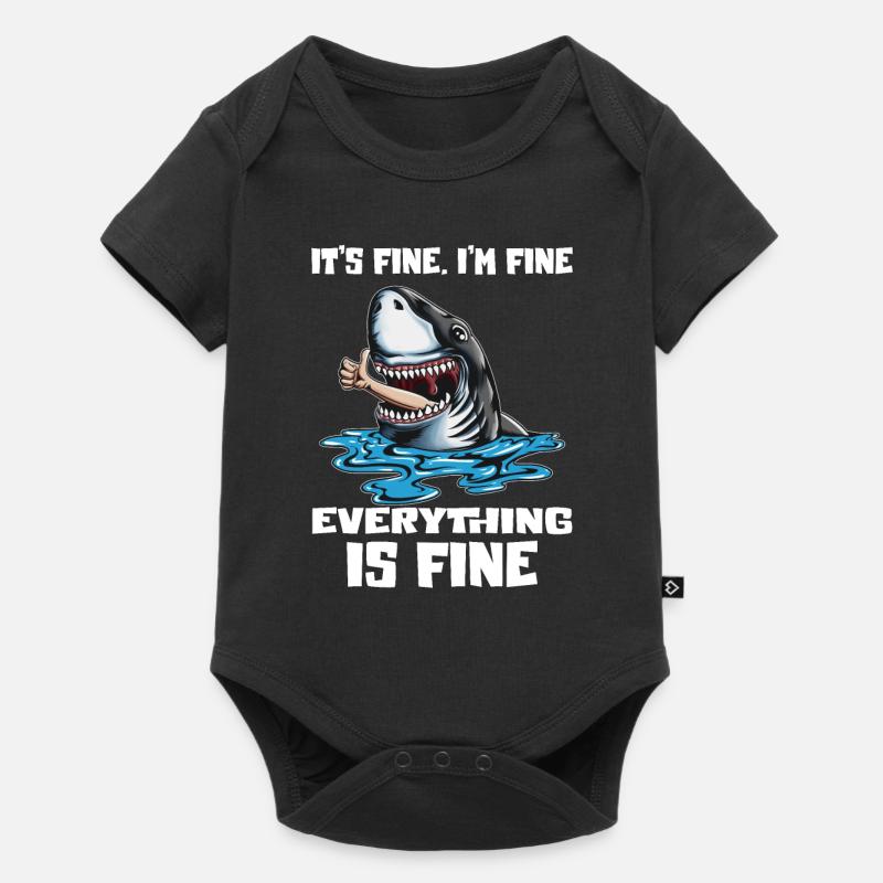 Funny saying shark, everything is good, shark that eats, - Baby Premium short-sleeve bodysuit - black
