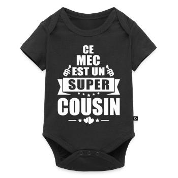 super cousin / humour cousin - Body à manches courtes Premium Bébé - noir - Devant