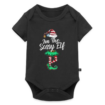 Noël Onze drôle en disant Enfants effrontés - Body à manches courtes Premium Bébé - noir - Devant