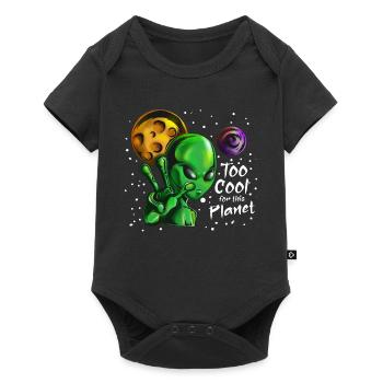 All Alien montre Peace disant de cool pour la planète - Body à manches courtes Premium Bébé - noir - Devant