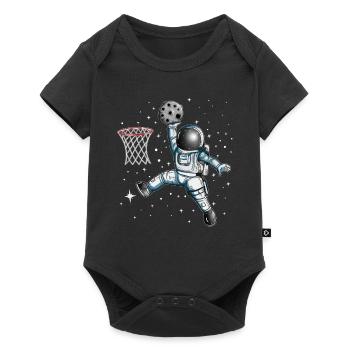 Spaceman astronomer playing basketball with the moon - Baby Premium short-sleeve bodysuit - black - Front