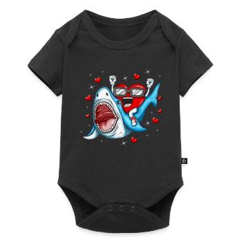 Shark Heart saint-valentin Heart Shark Motif - Body à manches courtes Premium Bébé - noir - Devant