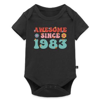 Great since 1983 Groovy birthday - Baby Premium short-sleeve bodysuit - black - Front