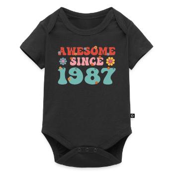 Great since 1987 Groovy Birthday - Baby Premium short-sleeve bodysuit - black - Front