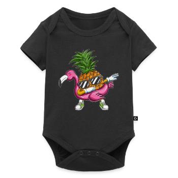 Ananas Dabbing Flamingo Swimming Tire Holiday Rip - Body à manches courtes Premium Bébé - noir - Devant