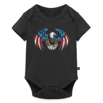 Eagle in American colors Flag USA America - Baby Premium short-sleeve bodysuit - black - Front