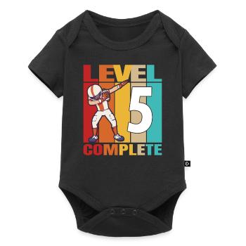 5th Football Birthday Level 5 Complete 5 Years Old - Baby Premium Kurzarmbody - Schwarz - Vorne
