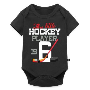 Dieser kleine Hockeyspieler ist 6 - Hockey-Spieler - Baby Premium Kurzarmbody - Schwarz - Vorne