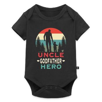 Uncle Godfather Hero Gift for Godfather - Baby Premium short-sleeve bodysuit - black - Front