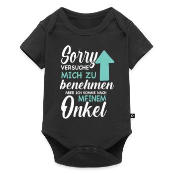 Ich versuche mich zu benehmen - Onkel - Baby Premium Kurzarmbody - Schwarz - Vorne