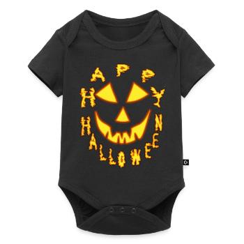 Der Zauber von Halloween in Gelb - Baby Premium Kurzarmbody - Schwarz - Vorne