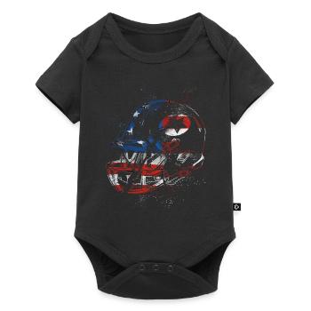 American Football Helmet Grunge Splash USA Flag - Baby Premium short-sleeve bodysuit - black - Front