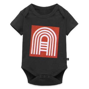 typography Letter A - Baby Premium short-sleeve bodysuit - black - Front