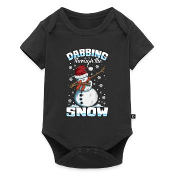 Dancing in the snow Snowman Christmas time X-Mas - Baby Premium short-sleeve bodysuit - black - Front