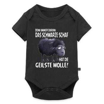 Schafe Schaf die geilste Wolle Bauern Schafhirte - Baby Premium Kurzarmbody - Schwarz - Vorne