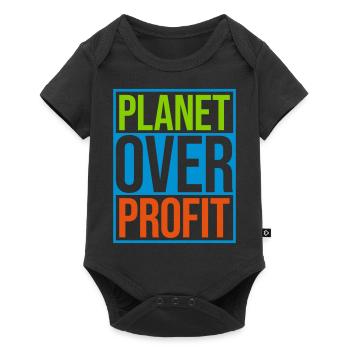 Planète sur le devis de profit - Body à manches courtes Premium Bébé - noir - Devant