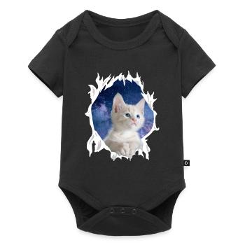 Cute 3D Kitten Cat - Gift - Baby Premium short-sleeve bodysuit - black - Front