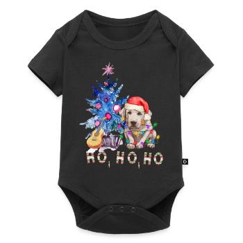 Weihnachtshund Labrador - Baby Premium Kurzarmbody - Schwarz - Vorne