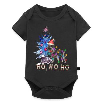 Weihnachtshund Schäferhund - Baby Premium Kurzarmbody - Schwarz - Vorne